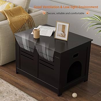Amazon.com: DINZI LVJ Litter Box Enclosure, Flip Top Litter
